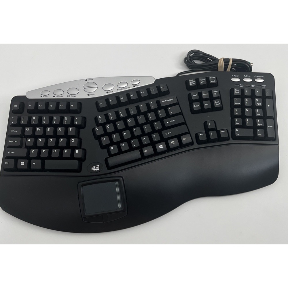Adesso Tru-Form Contoured‎ Ergonomic Keyboard PCK-308B Clean
